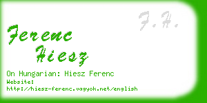 ferenc hiesz business card